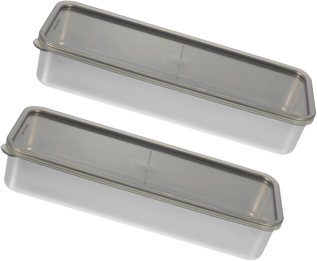 2pcs Bread Box Lid Sealing Food Storage Cases for Refrigerator Compact and Space-saving