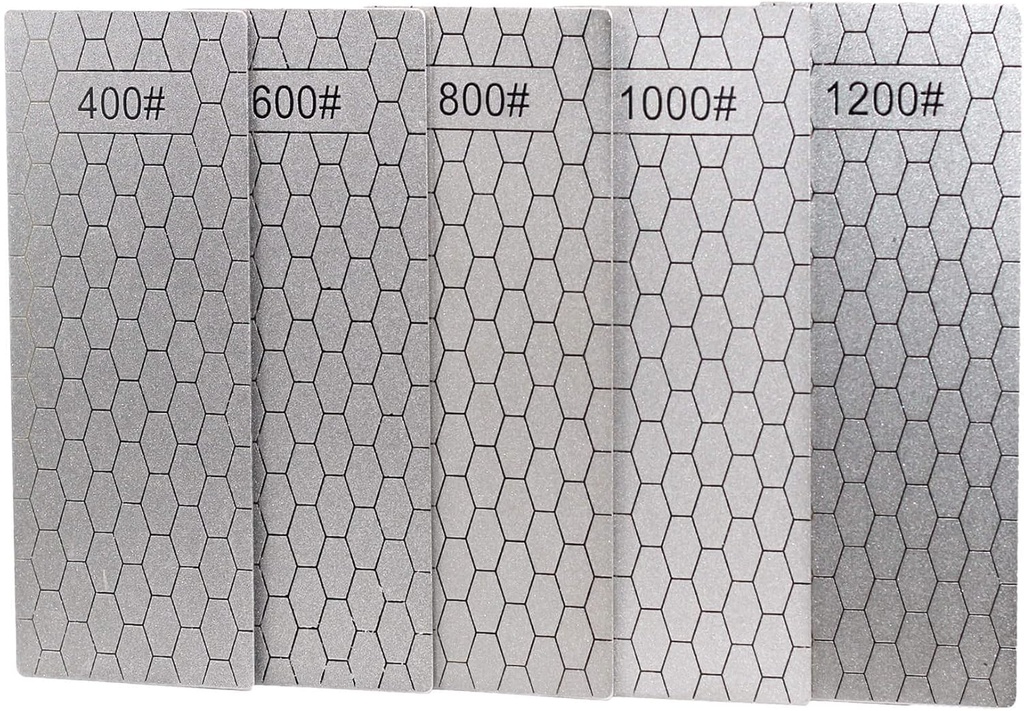5 Pieces Diamond Sharpening Stone Set,Diamond Lapping Plate Coarse/Medium/Fine Grit Sharpener,400/600/800/1000/1200 Grit