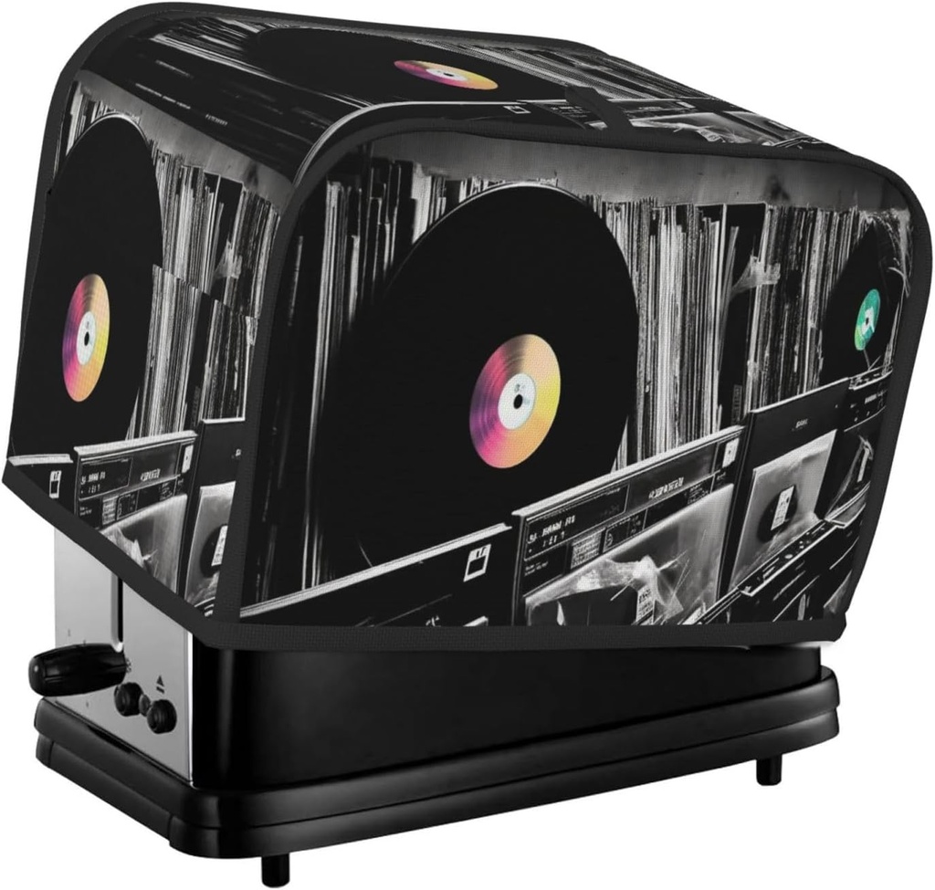 2 Slice Toaster Cover with Two Pockets for Storing knife Super Soft Appliance Cover Vinyl Records Dust Cover for Kitchen Small Oven Cover Kitchen Bread Machine Protector Cover