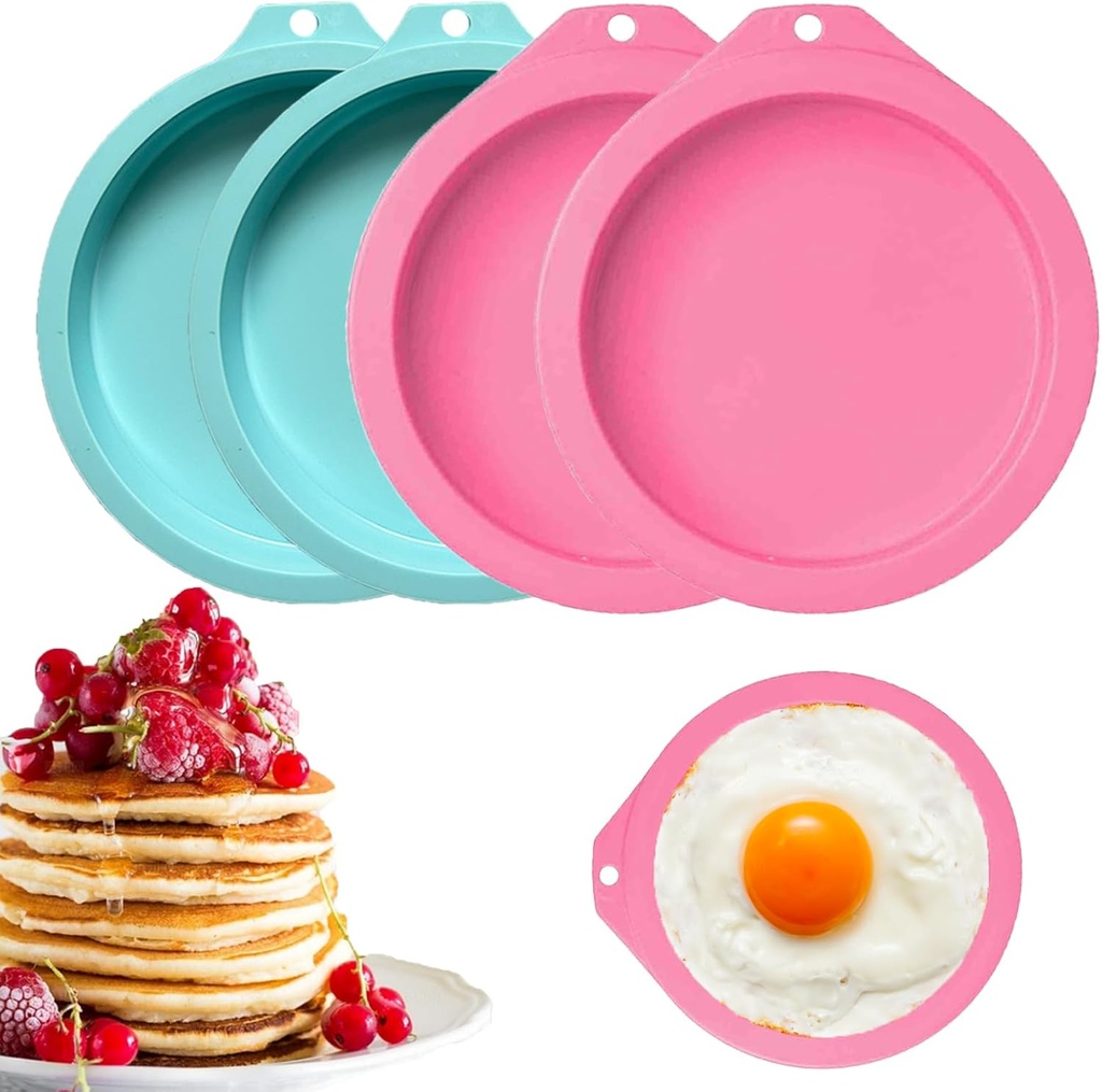 4PCS Air Fryer Egg Mold, 4 inch Silicone Egg Molds Eggs Bites Silicone Mold, Silicones Eggs Pan, Air Fryer Accessories for Cupcake baking cups, Cake, Muffin Top