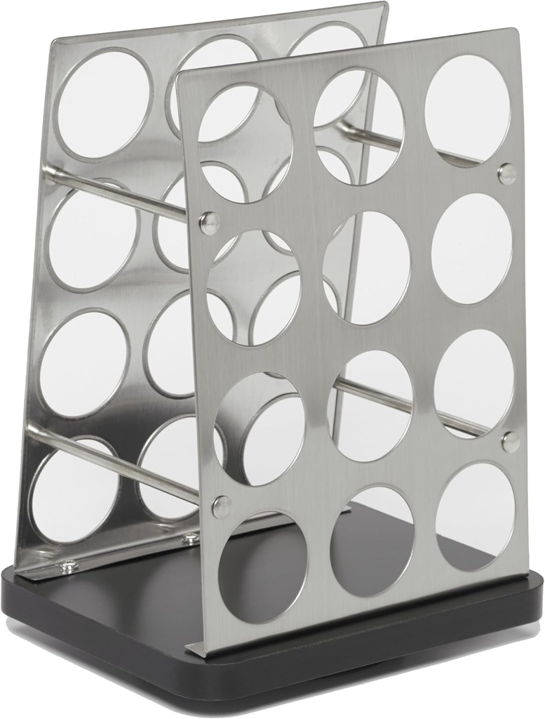 Kamenstein Stainless-Steel 24-Coffee Pod Holder with Black Base