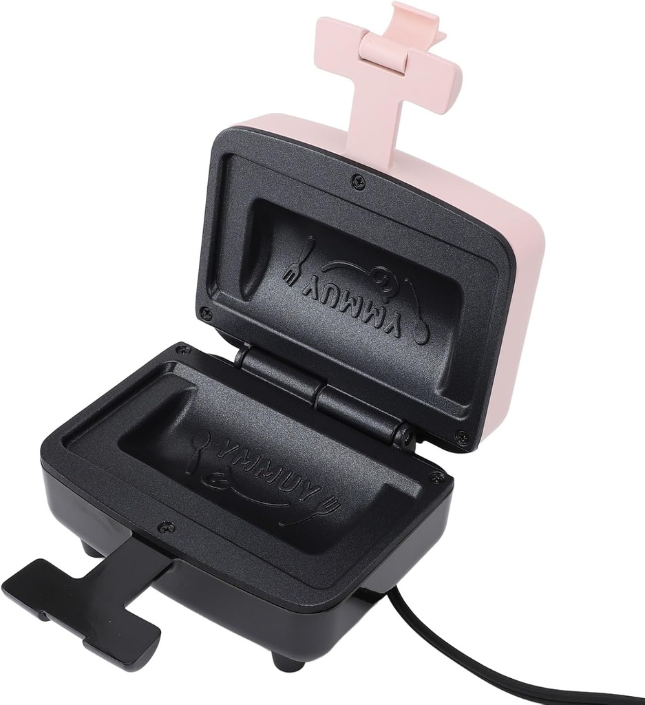 ZJchao Mini Sandwich Maker Electric Panini Machine Heating Press Machine Double Sided Compact Breakfast Toster for Home Kitchen ABS Material 16x13.7x9.5cm (Pink)