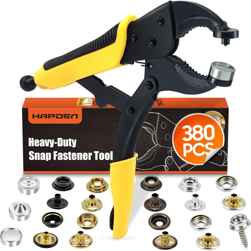 Heavy Duty Snap Fastener Tool, Snap Setter Tool with 100 Sets 4 Color Boat Cover Snaps, Snap Repair Kit, Repairing Boat Covers, Canvas, Fabric, Tarps