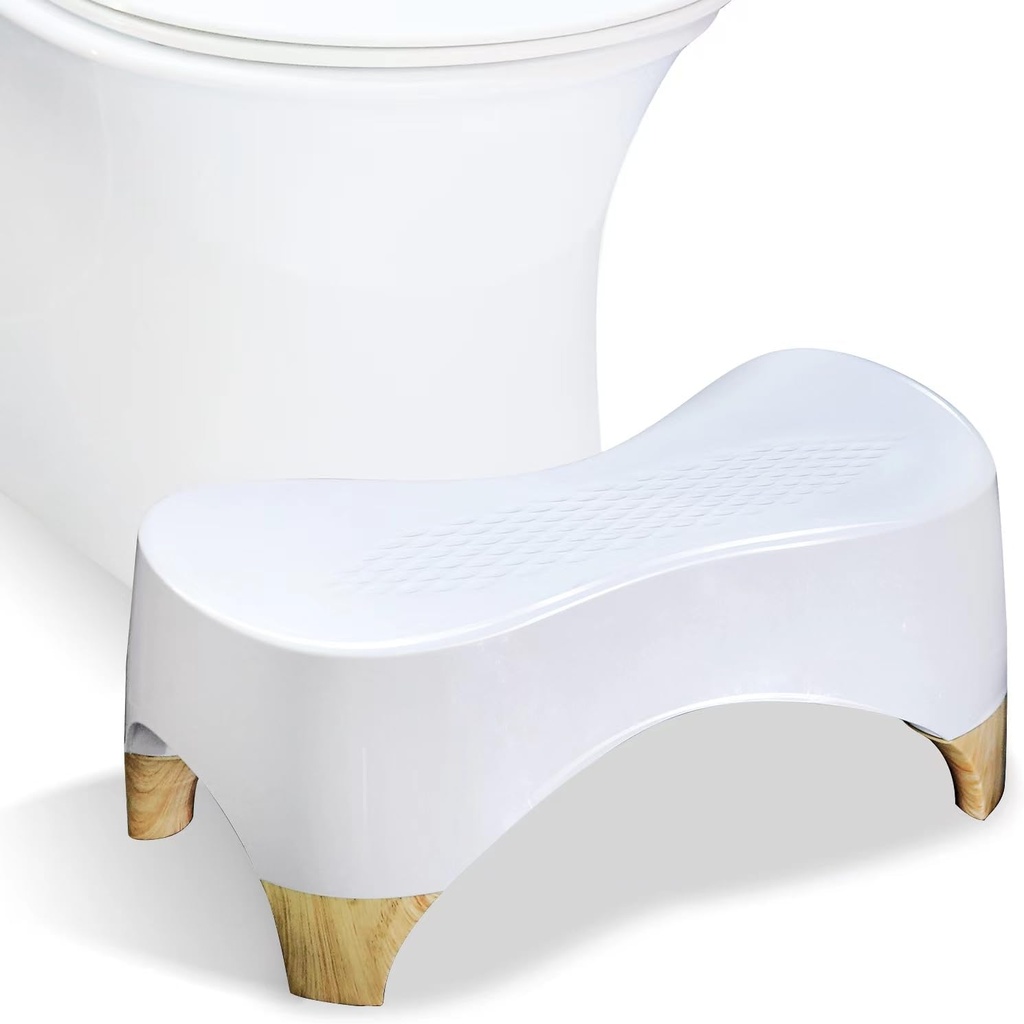 Toilet Stool,Toilet Squatting for Adults,Poop Stool,Toilet Squat for Bathroom,Potty Stool for Adults Kids(7",White Color)