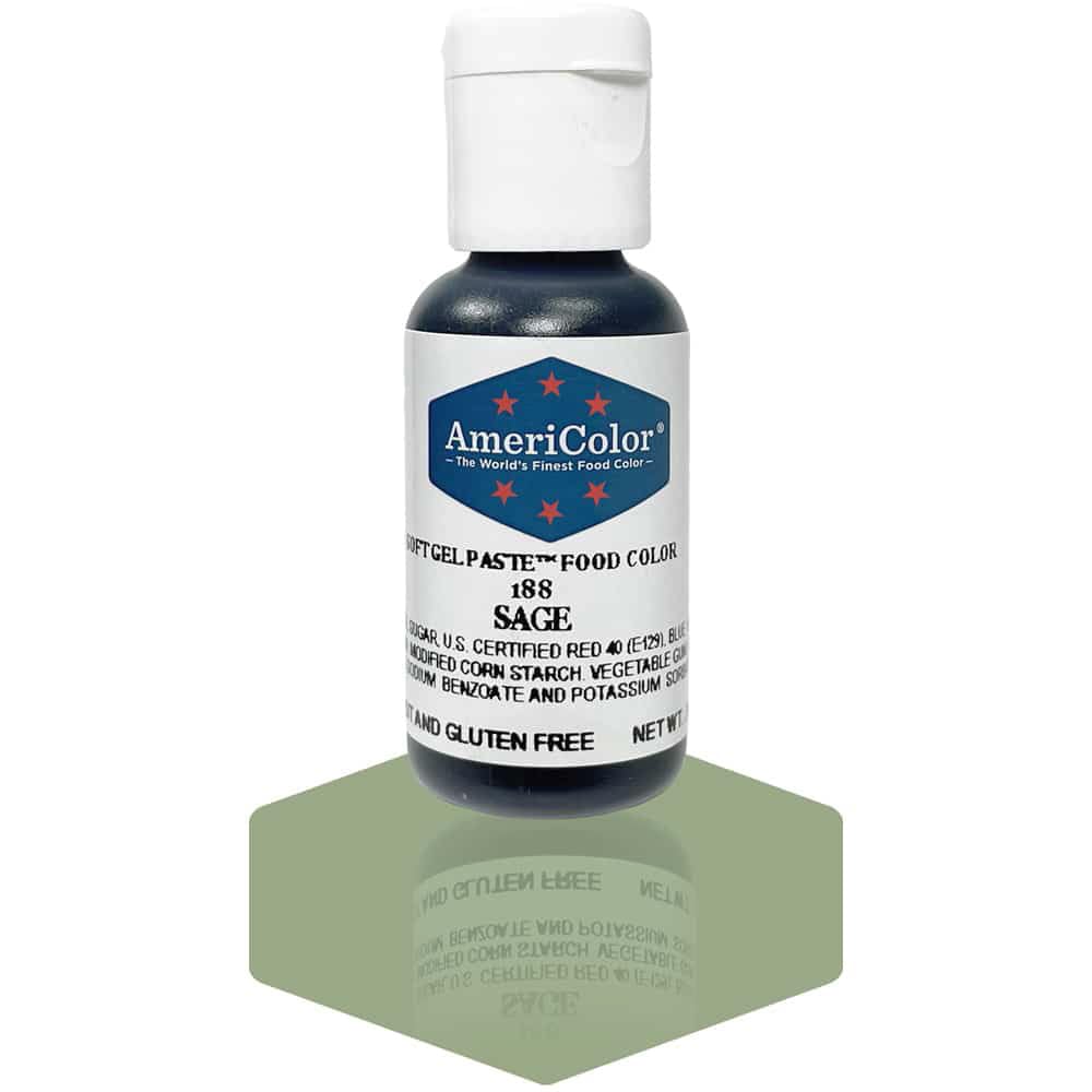AmeriColor, Sage, 0.75 Ounce Bottle, Soft Gel Paste Food Color