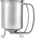 800ml Stainless Steel Pancake Batter Dispenser - Great for Baking,Cupcakes,Muffins-Cooking Crepes,Waffles- Easyflow Spout -Measuring Gauge in Mls and cups