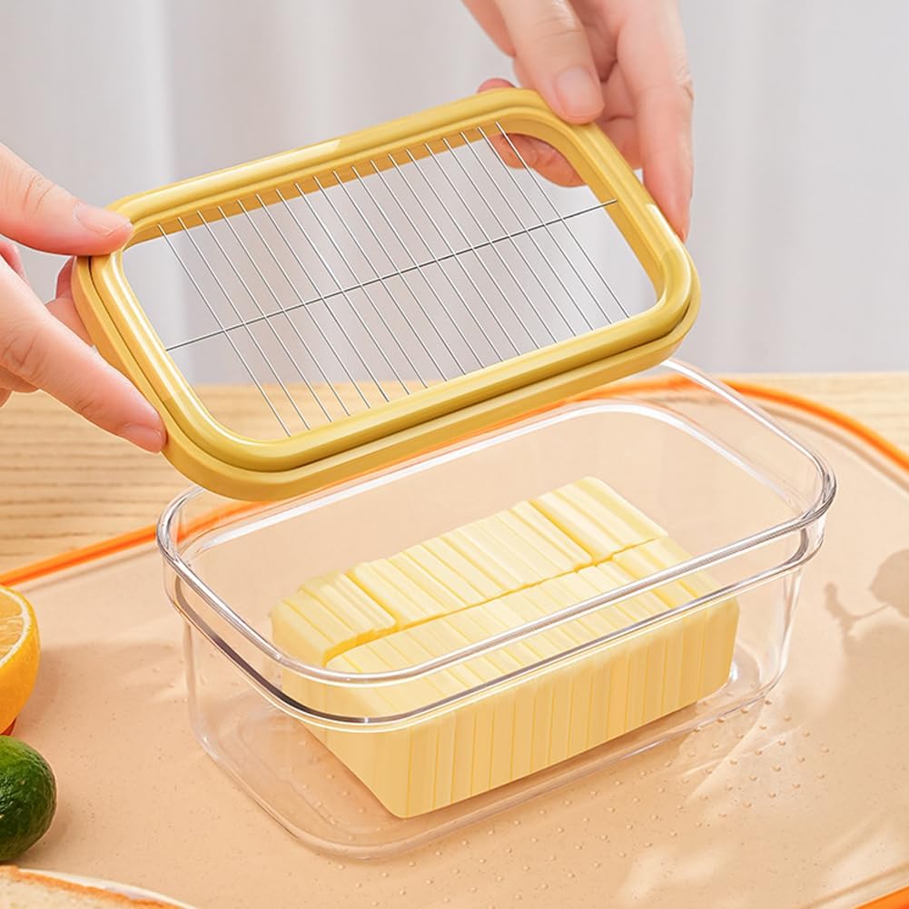 2-in-1 Butter Slicer & Storage Container, 8 oz Capacity, with Airtight Lid, Easy Slice & Store Solution for Fridge & Countertop – Perfect for Kitchen Use