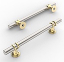 Amerdeco 10 Pack Brushed Satin Nickel and Gold Cabinet Pulls 5 Inch(128MM) Hole Centers Kitchen Cabinet Handles Cabinets Hardware Drawer Pulls ZH0058
