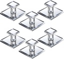 Tatuo 6 Pcs Stick on Knobs Adhesive Cabinet Handles Acrylic Mirror Pull Handles Clear Beveled Mirror Knobs Small Square for Cabinet Wardrobe Windows Drawer Door(1.75'' X 1.75'')