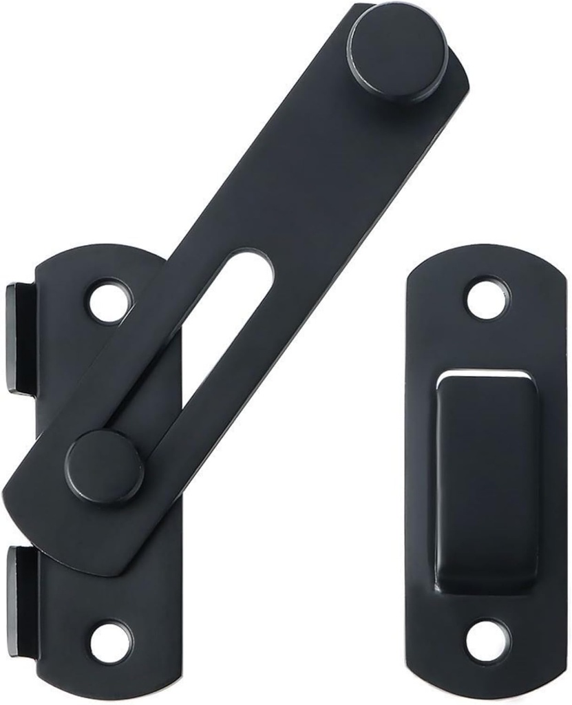 Alise 4 inch Flip Latch Gate Latches, Safety Door Lock for Barn Wood Fence Sliding French Doors,Heavy Duty SUS304 Stainless Steel Gate Hardware. Matte Black MS9500-B