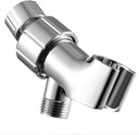 OFFO Shower Head Holder for Handheld Shower Head, Adjustable Shower Arm Mount for Connecting Shower Arm and Shower Hose, 1/2 Inch IPS Female Inlet and Male Outlet, Chrome Finish