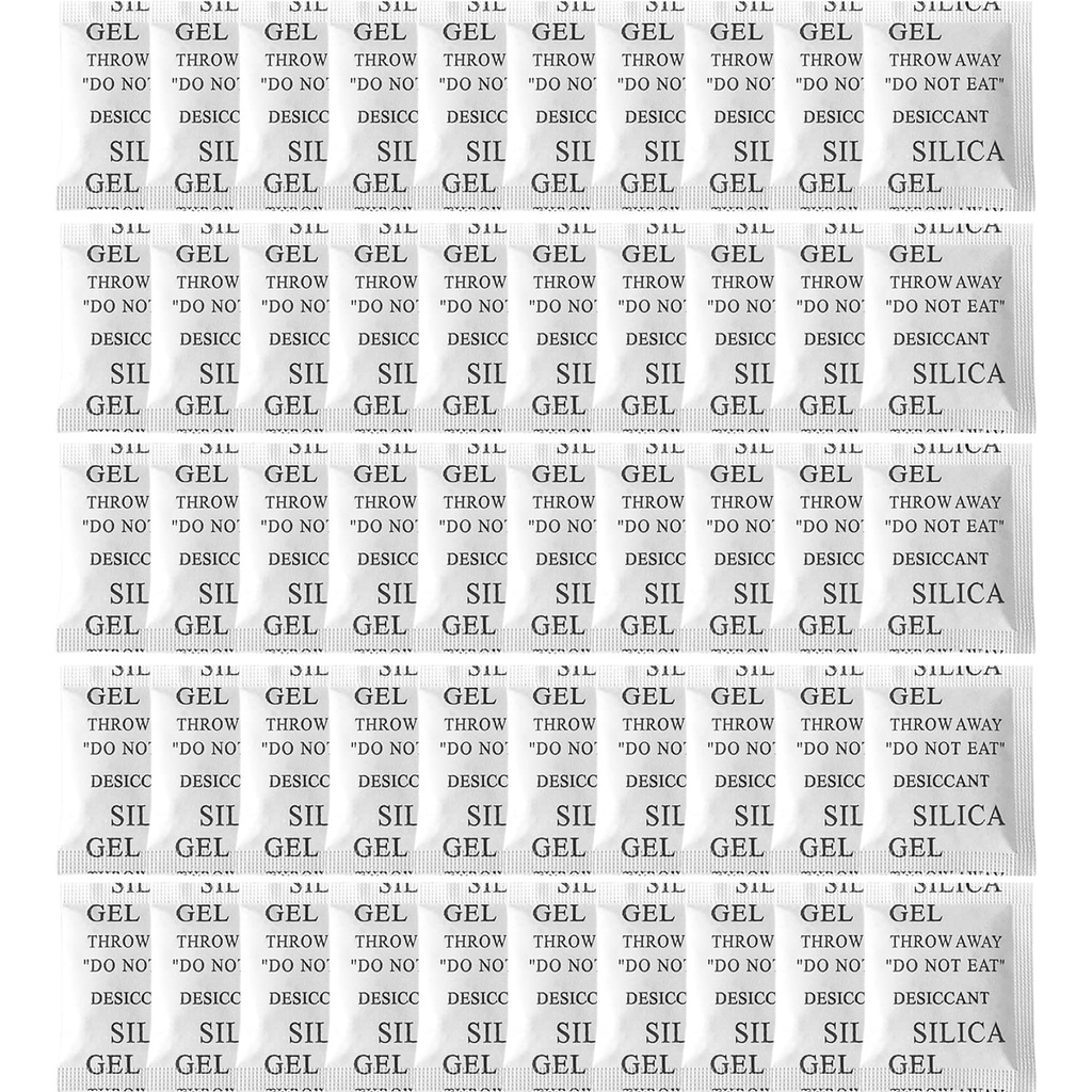 Silica Gel Packets, 50PCS 5 Gram Premium Transparent Desiccant Packs for Storage, Moisture Absorbers for Control Absorbing, Desiccant Dehumidifiers Bags for Electronics, Clothes Shoes, Jewelry, Spices