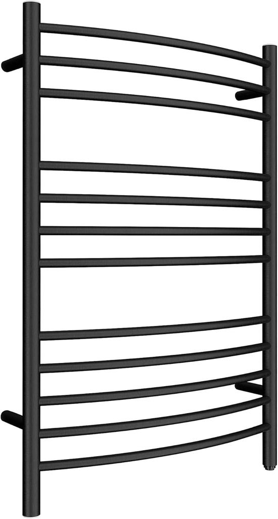 HEATGENE Towel Warmer Wall Mount Electric Plug-in/Hardwired Heated Towel Rack, 4-Supports Matte Black