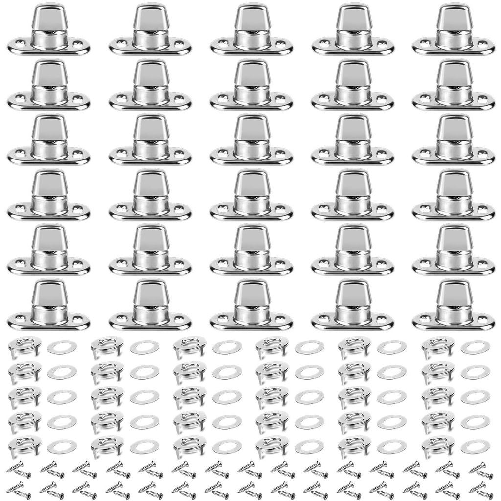 30 Piece Set Grade Twist Lock Fasteners Turn Button Eyelet and Stud, Mounting Screws for Canvas Marine Fastener Turn Buttons