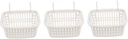 IMIKEYA 3pcs Hanging Wall Baskets Plastic Storage Organizers with Hollow Design for Kitchen Bathroom Shelves Strong Load Bearing and Water Resistant Sundries Holders in White