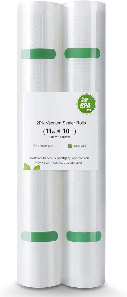 Vacuum Sealer Bags for Food, 2 Rolls 11x50