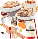 Sourdough Starter Kit, Sourdough Bread Starter Kit with 10Inch Oval Proofing Basket and 9Inch Round Sourdough Basket, Sourdough Kit Gifts for Bakers Women Wife Mom