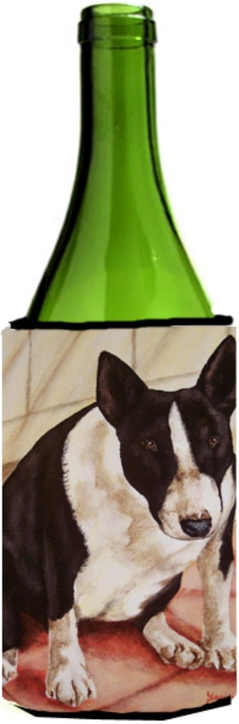 Caroline's Treasures AMB1034LITERK Bull Terrier English Bully Wine Bottle Hugger Bottle Cooler Sleeve Hugger Machine Washable Collapsible Insulator Beverage Insulated Holder