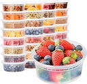Food Storage Containers [10 Set] 8 oz Plastic Deli Containers with Lids Slime Soup Meal Prep Containers | BPA Free | Stackable | Leakproof | Microwave/Dishwasher/Freezer Safe (10 Set, 8 oz)