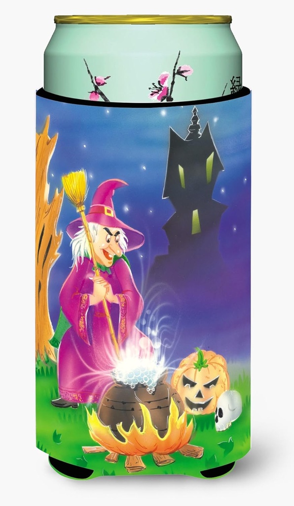 Caroline's Treasures APH2989TBC Witch and her Castle Tall Boy Hugger Can Cooler Sleeve Hugger Machine Washable Drink Sleeve Hugger Collapsible Insulator Beverage Insulated Holder