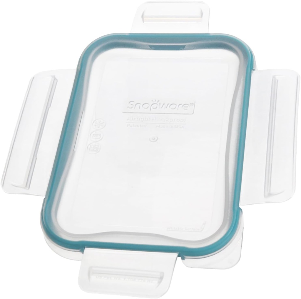 Snapware 8602-PC Clear Total Solutions BPA-Free Replacement Plastic Food Storage Lid with Juniper Green Gasket - Made in the USA