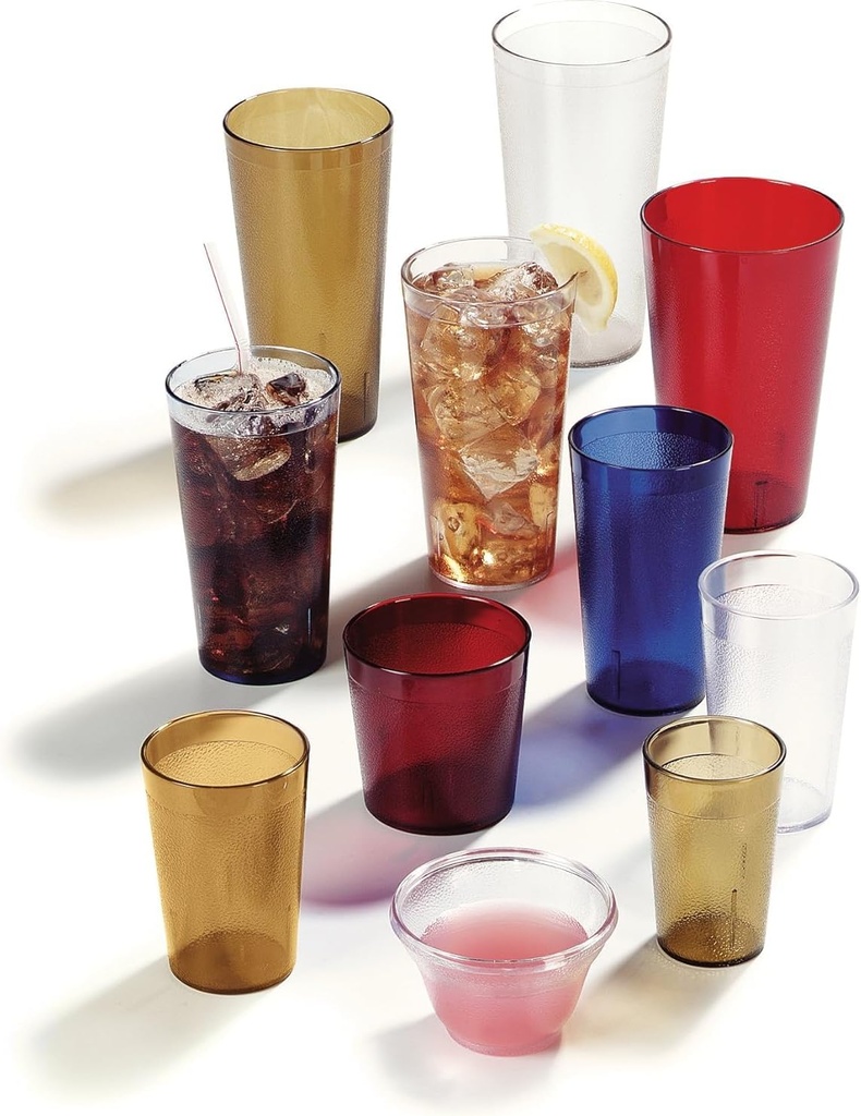 8 oz Clear Plastic Tumblers – Set of 6 Stackable, Shatter-Resistant Cups for Water, Juice, or Soda – Reusable Dishwasher Safe Drinkware for Home, Restaurant, or Cafeteria Use