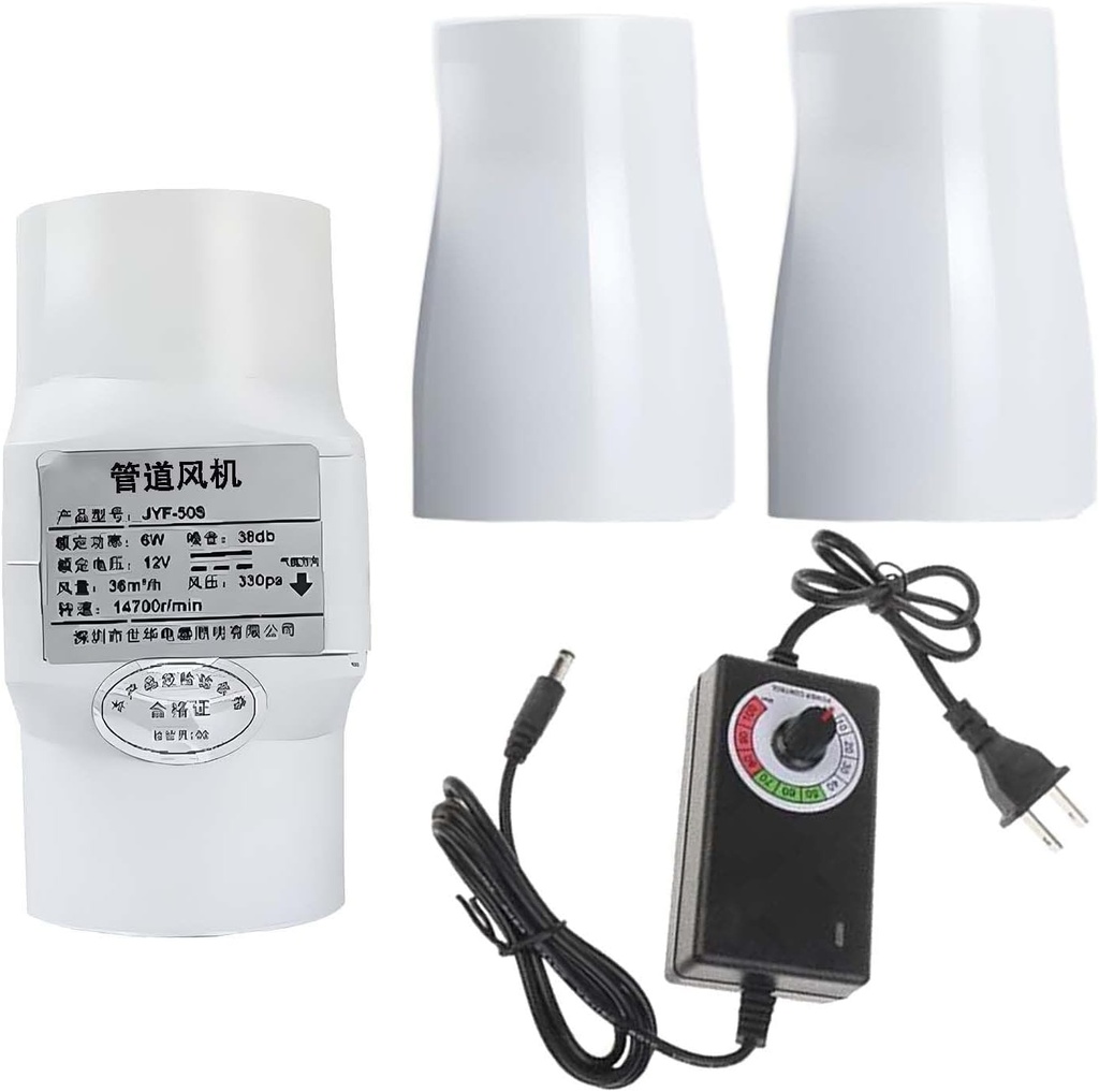 Variable Speed Inline Fan, Grow Ventilation Fan with Duct with Controller, Silent, Safety Pro, Energy Efficient, for Ventilation & Air Exchange(50 mm to 40 mm,Speed Governor)