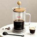 34-Ounce French Press Coffee Maker, Double Wall Borosilicate Glass Carafe with Removable Stainless Steel Filter and Shaft with Enlarged Bamboo Knob and Lid,Heat-Resistant for Coffee and Tea