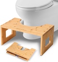 Bamboo Toilet Stool, Squatty Potty for Adults and Kids, Bathroom Foldable Toilet Stool, 7.5 Inches, Improve Toilet Posture and Comfort