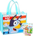 Bluey Reusable Tote Bag - Bundle with Bluey Tote for Beach, Groceries, Storage Plus Stickers, More | Bluey Tote Bag for Kids, Teens, Adults