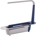 Telescopic Sink Storage Rack, Sponge Holder with Dishcloth Hanger Drain Basket Soap Organizer Countertop Racks (3)