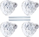 AKRILANE Mortise Glass Door Knobs Antique Crystal Vintage Style Knob Set with Spindle Antique Doorknobs for Interior Doors - Satin Nickel