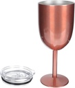 10oz Double Wall Wine Goblet Stainless Steel Insulated Red Wine Cup with Lid for Beer Whiskey Cocktails Elegant Rose Gold Design for Home Parties