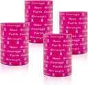50PCS Breast Cancer Awareness Bracelets Pink Ribbon Camo silicone Win Silicone Wristbands Hope Faith Strength Courage for Party Supplies Favors