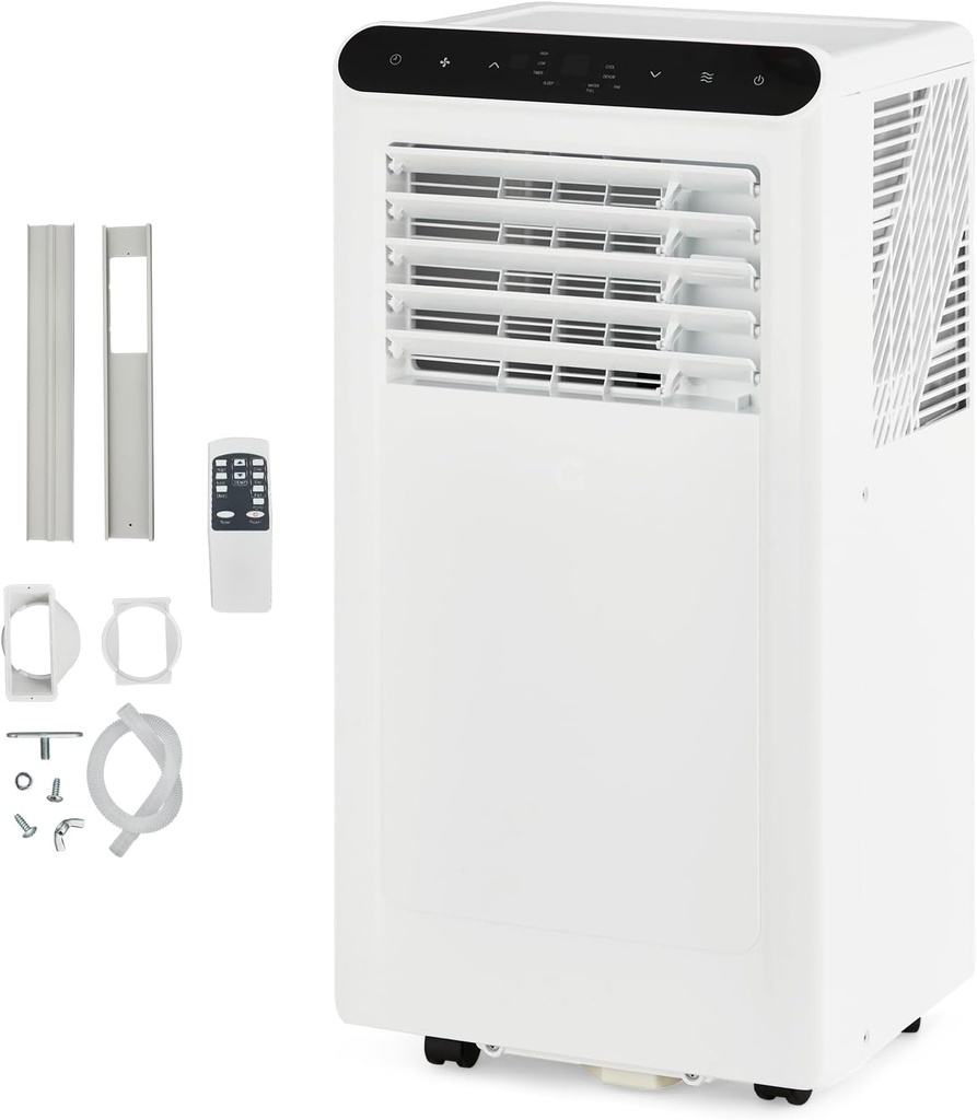 8000 BTU Portable Air Conditioner with Remote Control, 3-In-1 Quiet AC Unit, Dehumidifier & Fan for 350 Sq.Ft Rooms. Includes Window Kit, 24H Timer & Sleep Mode,White
