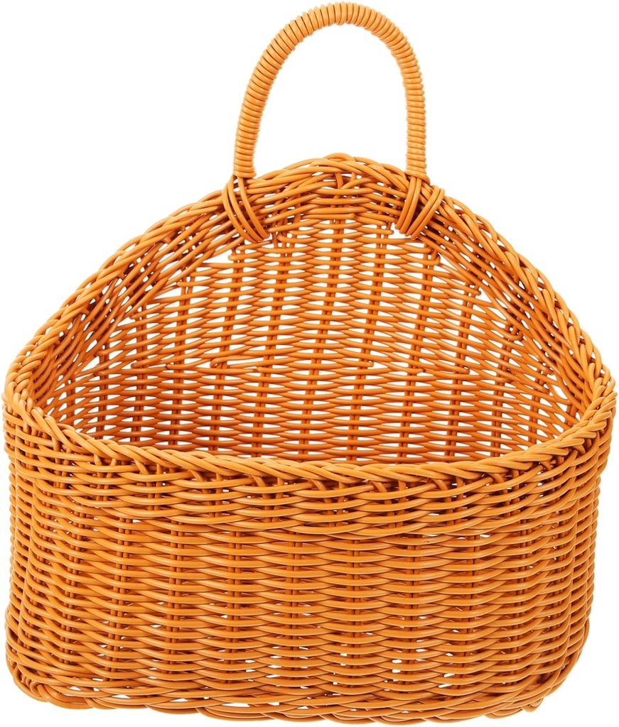 Garneck Hanging Storage Basket for Kitchen Woven Wall Organizer for Fruits Vegetables Versatile Decor for Home Housewarming Holidays Large Capacity Khaki