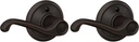 SCHLAGE F170 FLA 716 LH Left Handed Flair Door Lever, One Sided Non-Turning Dummy Door Handle, Aged Bronze (Pack of 2)