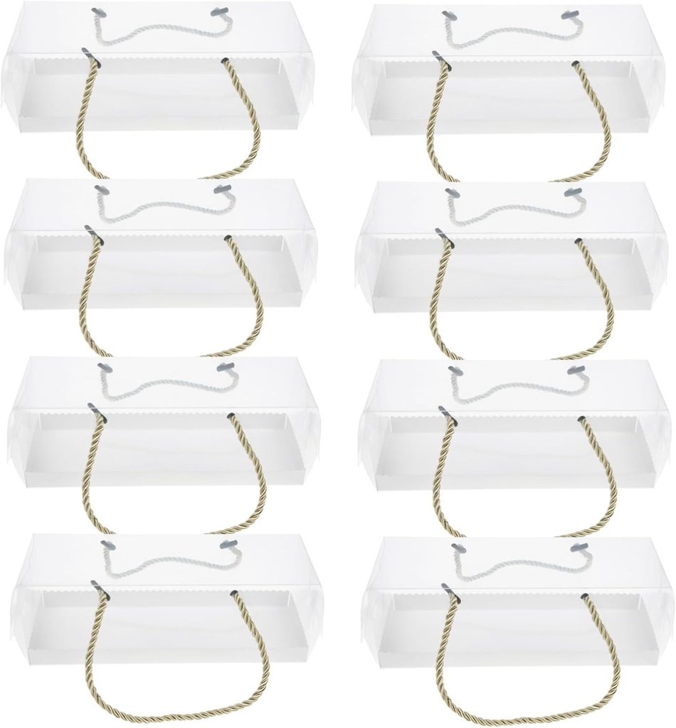 LIFKOME 8pcs Portable Cake Container Roll Cake Box for Simple Design for Snacks Treats for Home Celebrations Assembly