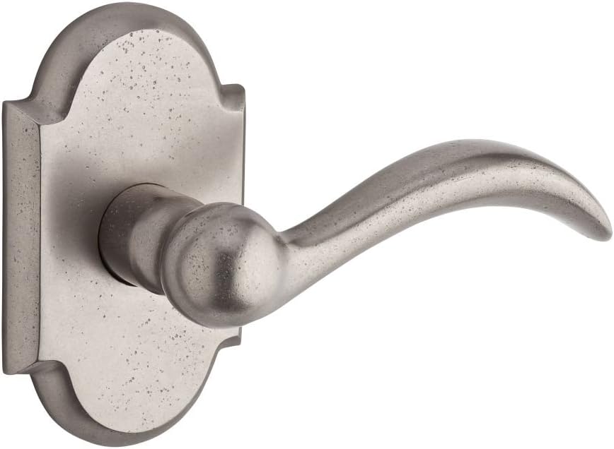 Baldwin HDARCRRAR492 Reserve Half Dummy Arch with Rustic Arch Rose, White Bronze Finish, Right Hand