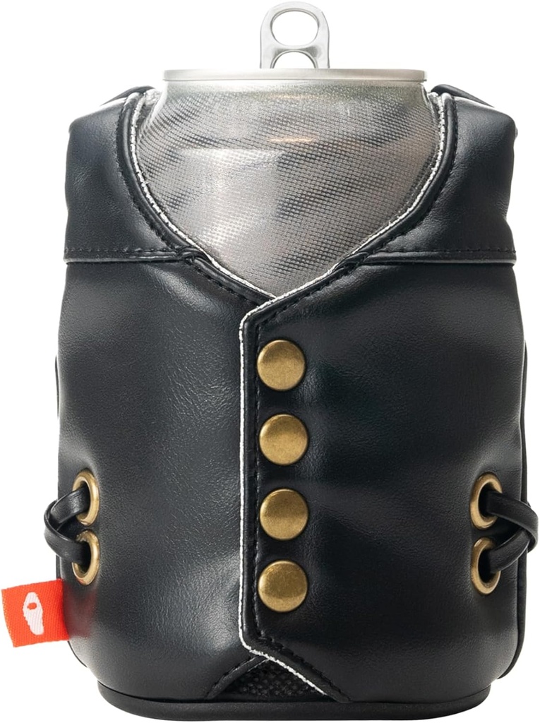 Puffin - The Hog Beverage Leather Vest - Insulated 12 oz Can Cooler I Beer Bottle & Soda Can Insulator, Keep Drinks and Beverages Cold