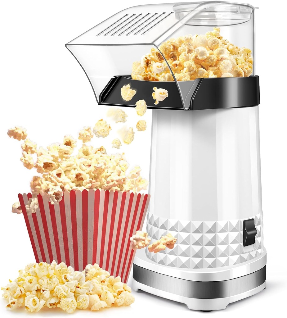 Air Popcorn Popper Maker with Measuring Cup to Melts Butter, Fast & Easy Popcorn Machine for Family Gathering, No Oil, Easy to Clean & Maintain