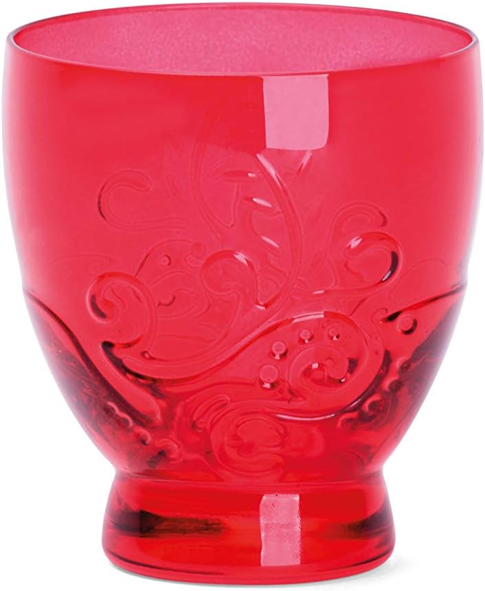 Excelsa Santa Cruz Set of 6 Water Glasses, Glass, Red