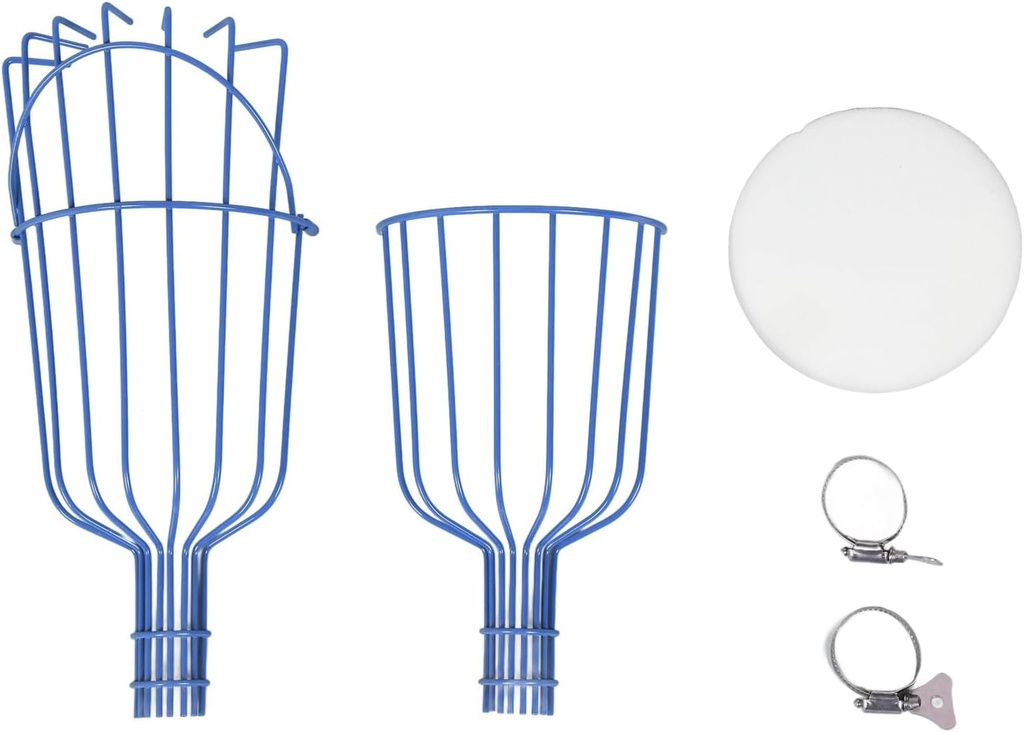 Fruit Picker Basket,Fruit Picker Head Basket, Fruit Harvesting Tool,Detachable Prevent Rust Multifunctional Fruit Picker Tool Fruit Harvester Attachment for 3cm Diameter Pipe(Blue)