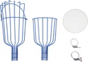 Fruit Picker Basket,Fruit Picker Head Basket, Fruit Harvesting Tool,Detachable Prevent Rust Multifunctional Fruit Picker Tool Fruit Harvester Attachment for 3cm Diameter Pipe(Blue)