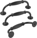 3 3/4 Inch Hole Center Cabinet Handles, Black Kitchen Cabinet Pulls Dresser Handles for Dresser Drawers Wardrobe Cupboard Closet Door Handle (10 Pcs)