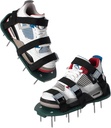 Lawn and Garden Aerator Spike Shoe with 3 Metal Buckle Straps, Green Spiked Sandal