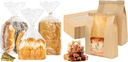 Bundle of Plastic Bread bags for Homemade bread and 50 Pack Sourdough Bread Bags for Candy Popcorn Cookie