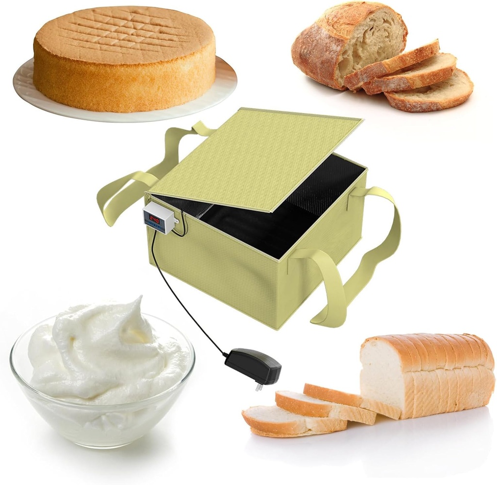 Versatile Dough Proofer with Heater For Baking & Fermentation, Bread Pizza Dough Proofing Box Temperature Control Proofing Accessories for Making Bread, Yogurt, Natto and Handmade Soap