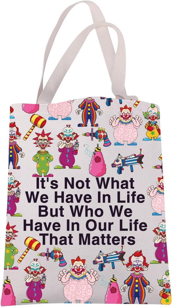JXGZSO Horror Movie Lover Gift Clown Tote Bag Horror Movie Characters Inspired Gift Scary Clown Handbag Killer Movie Gift