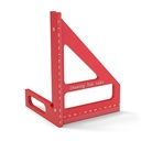 3D Multi-Angle Aluminum Alloy Square Ruler Protractor, 45/90 Degree, High Precision Woodworking Tool for Engineer Carpenter (Red)